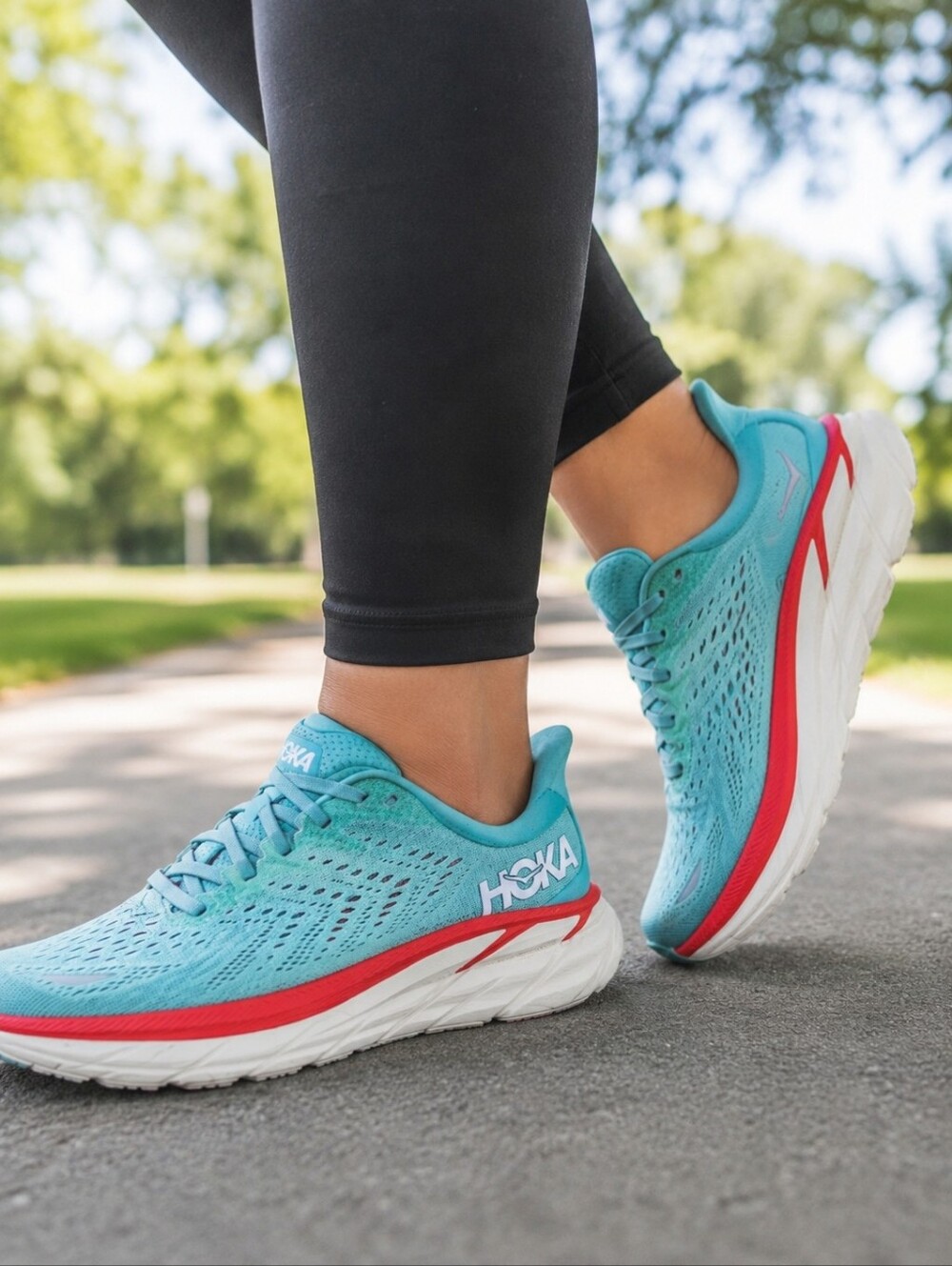 Hoka Clifton 8 In Aquarelle/Eggshell Blue Sneakers Size 8.5